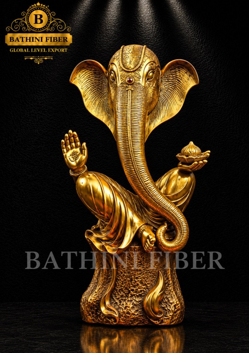 Golden Abstract Vinayagar Blessing Statue