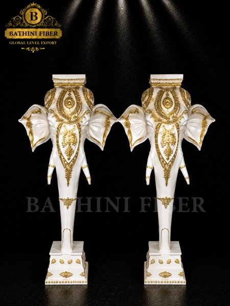 Ivory Gaja Royal Elephant Pillar