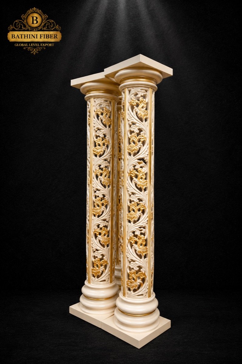 Ivory Royale Floral Carved Pillar