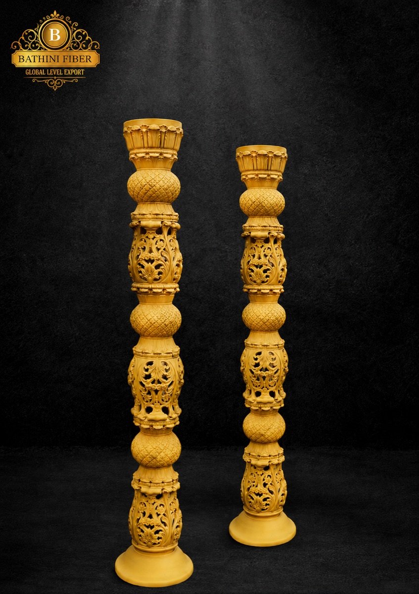 Royal Dravidian Floral Lattice Pillar
