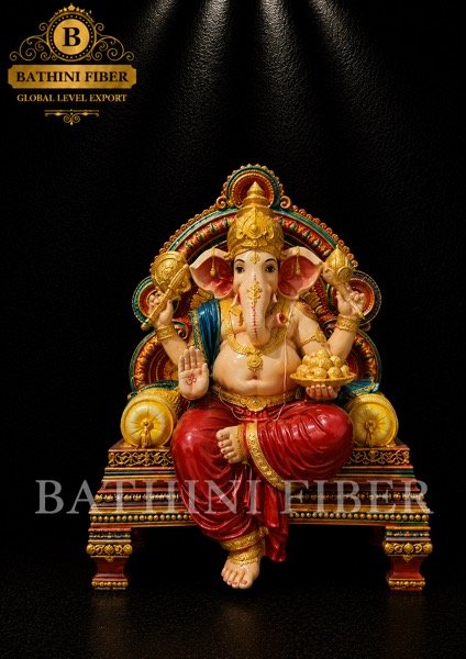 Royal Maharaja Vinayagar Throne Statue 2