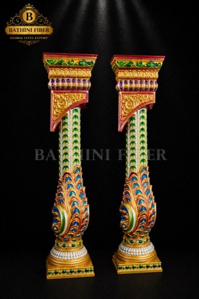 Royal Peacock Heritage Scroll Pillar