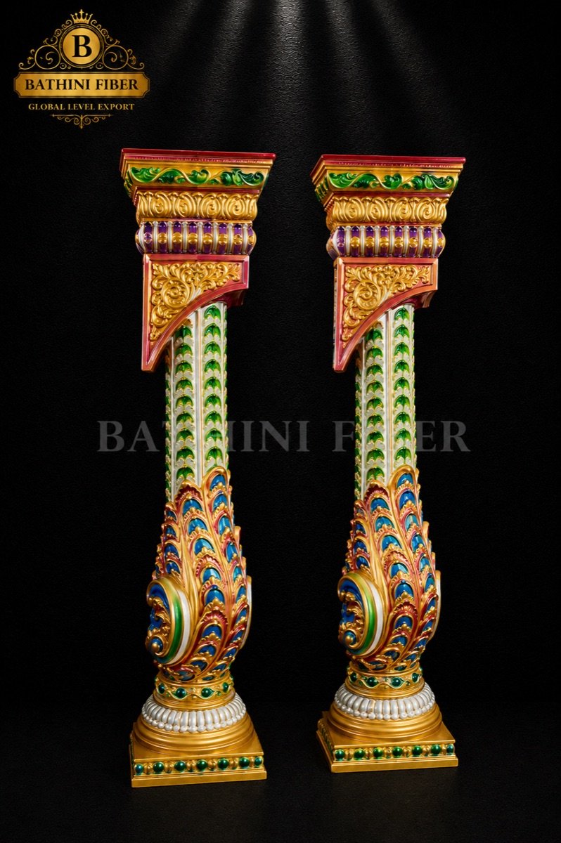 Royal Peacock Heritage Scroll Pillar